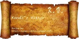 Kenéz Viktor névjegykártya